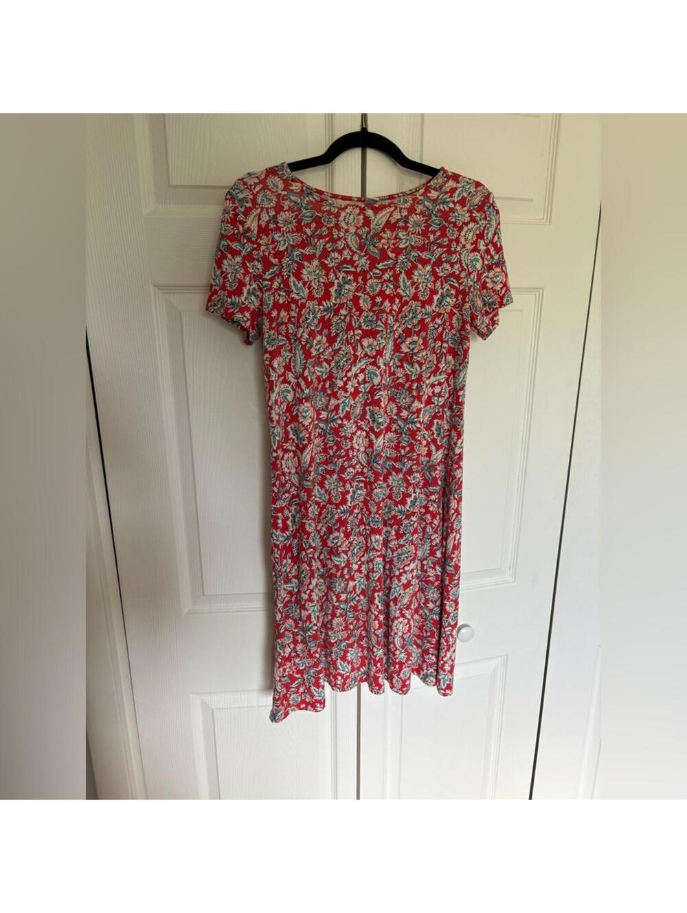 Old Navy Red Floral Midi Dress